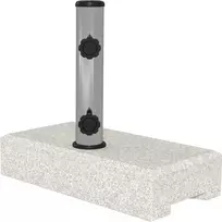 "Outsunny" skėčių stovas 25 kg Pusapvalės formos skėčių stovas su Ø32/38/48 mm strypu, granito pagrindas, pilkas