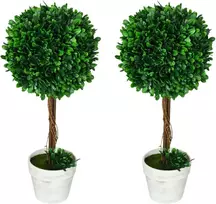 Homcom Dirbtiniai medeliai vazone, 2 vnt., UV spinduliams atsparūs dirbtiniai augalai, 60 cm