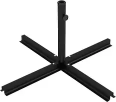 Outsunny skėčio stovas 4kg kryžminis stovas skėčio stiebui Ø38–48 mm, konsoliniam skėčiui, juodas, 100 x 100 x 75 cm