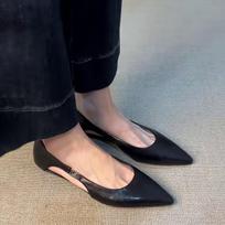 Sheepskin version~ Hollow flat heel pointed hollow small single shoes for women's spring and summer new shallow mouth beautiful high-end single sh 35