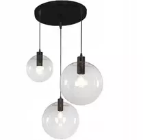 Lubinis šviestuvas Toolight Šviestuvas lubinis stiklo Lassi Juodas 20+25+30 cm