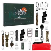 Advent Calendar Survival Kits for Men 24 Day Advent Countdown Calendar for Adult Men's Weather-Resistant Christmas 2026 L raudona