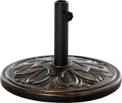 Outsunny Skėčių stovas, skėčių laikiklis pagrindas 13 kg Ø35/Ø38/Ø48mm plastikas + cementas Ø48 x 34 cm