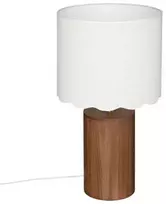 Atmosphera Stalinis šviestuvas VANIA su baltu gaubtu, medinis pagrindas, Ø 28 cm