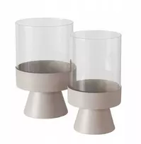 Boltze Pallas stiklinės žvakidės, metalinė kojelė, 2 vnt