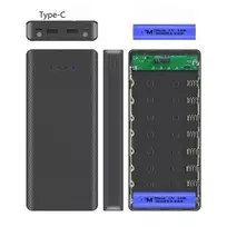 Oem W8 DIY išorinio akumuliatoriaus dėklas - 8x18650 - 20000mAh - C tipas - USB - microUSB