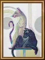 Riolis Kryželiu siuvinėjimo rinkinys - Aine kolekcija "Mistinės katės" 21x30 cm SRA1011
