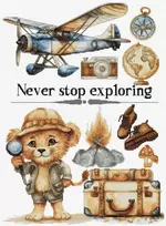 luca S Skaičiuojamas kryželiu siuvinėjimo rinkinys „Never Stop Exploring“ 25x35cm SB1408