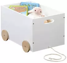 Žaislų dėžė ant ratukų, balta, KESPER