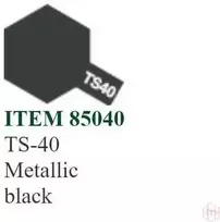 Tamiya TS-40 purškiami dažai – metalinė juoda, 100 ml