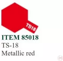 Tamiya TS-18 purškiami dažai, metalinė raudona, 100 ml