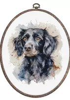 luca S Skaičiuojamo kryžminio siuvinėjimo rinkinys su lankeliu „The Border Collie“ 17x20cm SBC213