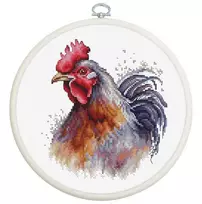 luca S Siuvinėjimo kryželiu rinkinys su lanku "Gaidelis" 13,5x15cm SBC217