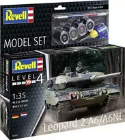 Revell Leopard 2 A6/A6NL tankas 1/35 – dovanų rinkinys su dažais, klijais