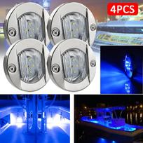 4 vnt. valties apšvietimas, 6 LED 12v vidinis salono žibintas, apvalus jachtos skersinio tvirtinimo žibintas, skirtas nakčiai ant denio Blue Light