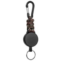 Strong Casing Keychains Retractable Badge Holder Steel Wire Rope Keyring Coiled 1 kamufliažinė žalia spalva