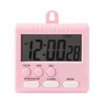 Digital Kitchen Timer Simple Operation Electronic Timer Hangable Countdown Timer 24 Hour Clock for Cooking Fitness Studying rožinė