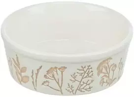 Trixie dubenėlis, šuniui, keramikinė, motyw ro�linny, bia�a/taupe, 0,7 l/16 cm