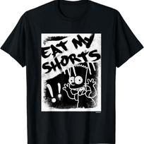 The Simpsons Bart Simpson Eat My Shorts Spray-Paint Graffiti T-Shirt S įvairiaspalvis