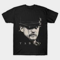 Men Black Print T-shirt Vintage Taboo No-Cut Transfer Paper Print Cotton Tshirt S juoda