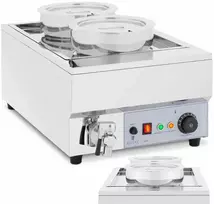 Royal Catering Bain marie elektrinis šildytuvas šokolado fondiu sriubos stotis 1500 W 2 x 7 l