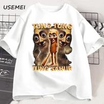 Tung Tung Tung Sahur Funny Meme Classic T-Shirt Men Women Grpahic T Shirts Cotton Printed Tshirt Mens Designer Clothes S balta