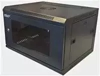 LEXI-Net 19" sieninė spinta 12U 600x450, keliamoji galia 60 kg, stiklinės durelės, išskleistos, juodos