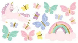 PartyDeco Tatuiruotės Vienaragiai