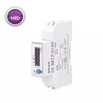 Orno 1 Fazowy 1 fazės elektros skaitiklis, 100A, RS-485 prievadas, MID, 1 modulis, DIN TH-35mm, PV