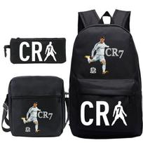 C. Ronaldo studentiška kuprinė + maža rankinė per petį + pieštukinė - trijų dalių kuprinė School bag 3-piece set