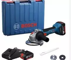Akumuliatorinis kampinis šlifuoklis Bosch GWS 18V-8 Professional; 125 mm; 18 V; 2x4,0 Ah akum.; su lagaminu