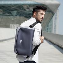 Men's Functional Shoulder Messenger Laptop Bag melsvai pilka