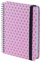 Bloknotas AXENT, B6+, langeliais, 120 lapų, 80gsm, su spirale šone, rožinės sp.