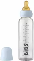 BIBS stiklinis buteliukas nuo dieglių 225 ml (Baby Mėlyna) pilnas komplektas
