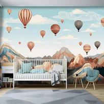 3D Animaciniai Sienų Tapetai Vaikų Kambariui Karšto Oro Baliono Nuotraukų Dekoracija Svetainė Miegamasis Sienų Tapyba Namų Dekoravimas 200 cm(W) x 140 cm(H)
