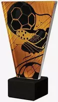 Victoria Sport Monochrome stiklo trofėjus ant marmurinio pagrindo - FUTBOLO KAMUOLĖ