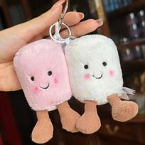 Jelly Cat Pliušinis Cukraus Vatos Dviejų Spalvų Mielas Minkštas Dviejų Spalvų Raktų Pakabukas Krepšio Pakabukas Pliušiniai Aksesuarai Lėlė Automobilio Pakabukas Šventinės Dovanos ONE SIZE
