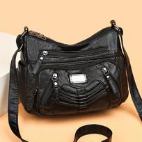 houlder messenger bag Soft commuter women's bag ashed soft leather arge capacity grandma bag juoda