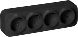 Orno Lizdas Keturgubas „ToDo“ lizdas 2P+Z, Schuko IP20, 16A, 230V AC, juodas