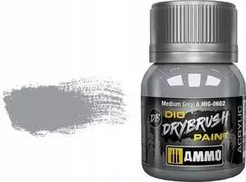 AMMO by MIG Jimenez AMMO by Mig Drybrush dažai vidutinė pilka 40 ml – sendinimui (0602)