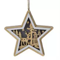 Home Styling Collection Medinė kalėdinė dekoracija pakabinimui, 12 cm