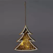 Home Styling Collection Medinė kalėdinė dekoracija pakabinimui, 12 cm