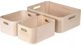 Home Styling Collection Medinės organizacinės dėžės, 3 vnt.