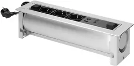 Orno Lizdas Baldų lizdas, įleidžiamas į stalviršį, su plokščiu frezuotu kraštu ir elektros anga, 3x2P+Z (Schuko), 2xNET, 1xHDMI