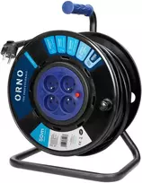 Orno Przedłużacz Ilgintuvo ritė, 4 lizdai 2P+Z, PVC kabelis H05VV-F 3x1,5mm², ilgis - 50m, FIKSUOTI LIZDAI, termorelė, srovės kelio sklendės