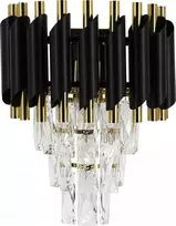 Mdeco Elem Toledo 6260/1 TR BL sieninis šviestuvas sieninis šviestuvas 1x60W E27 auksinis/juodas