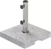 "Outsunny" skėčių stovas iš granito 21 kg skėčių stovas, kvadratinis skėčių laikiklis, skėčių svoris, skėčių stovas 32/38/48 mm skersmens vamzdžiui, skirtas balkonui, terasai, sodui, pilkos spalvos