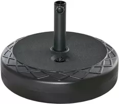 "Outsunny" skėčių stovo pagrindas Ø38/48 mm skėčio stulpui, iki 30 kg vandens/40 kg smėlio, HDPE, juodas, Ø55x38 cm