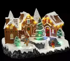 Fééric Lights and Christmas Judantis kalėdinis peizažas, meduoliniai nameliai, 31 x 23 cm