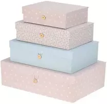 Home Styling Collection PIECES Įvairių dydžių kartoninių daiktadėžių rinkinys, 4 vnt.